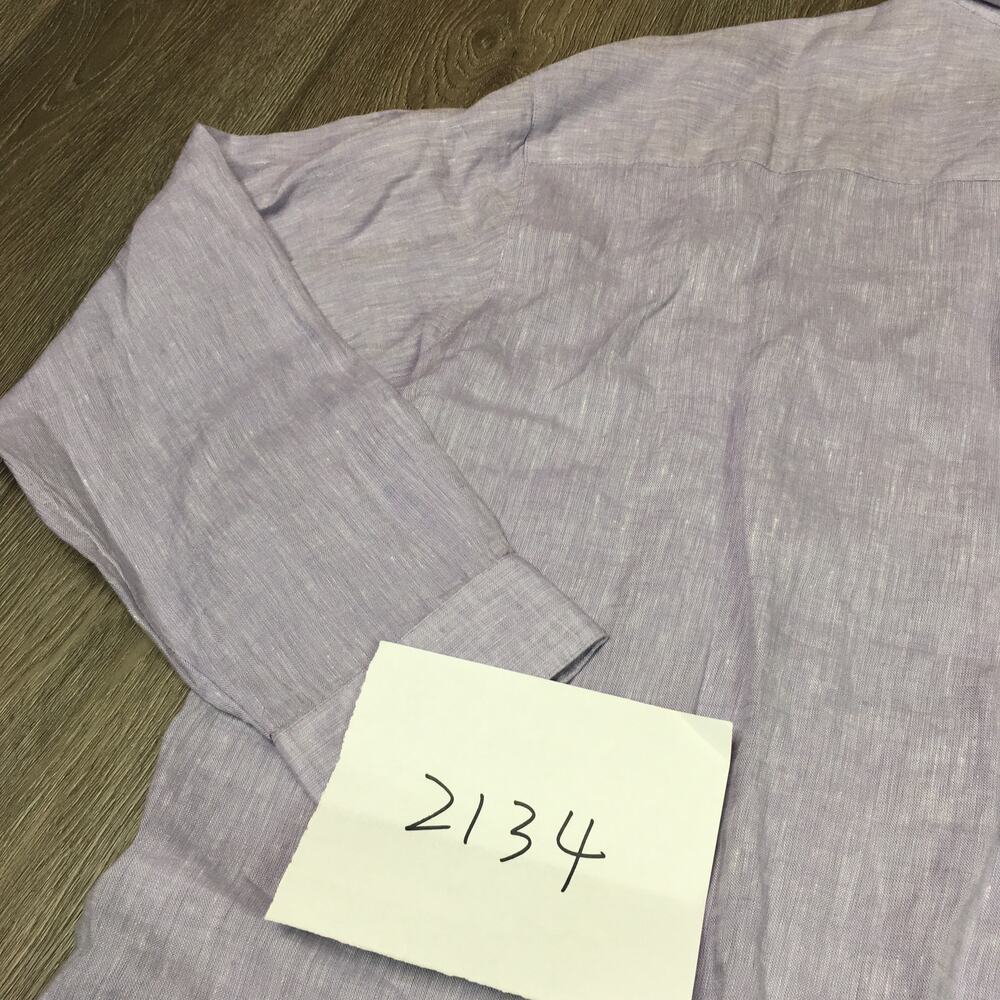 J. Jill Love Linen Button Down Shirt Lavender Long Sleeve 100% Linen Womens XL - Picture 10 of 10